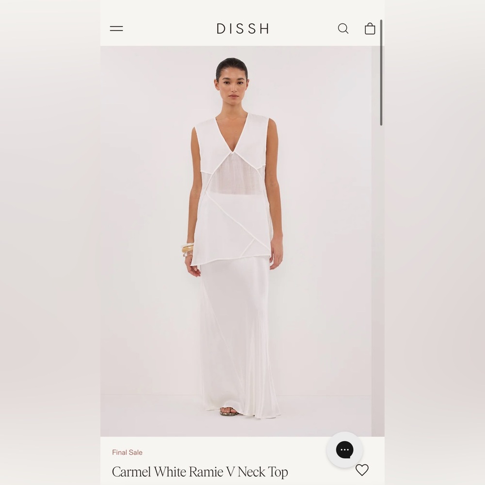 Brand New Never Worn DISSH White Ramie V-Neck Top - Picture 7 of 12